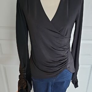 Vneck Black Women's Top